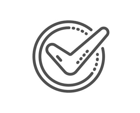 Check mark line icon. Accepted or Approve sign. Tick symbol. Quality design flat app element. Editable stroke Confirmed icon. Vectorのイラスト素材