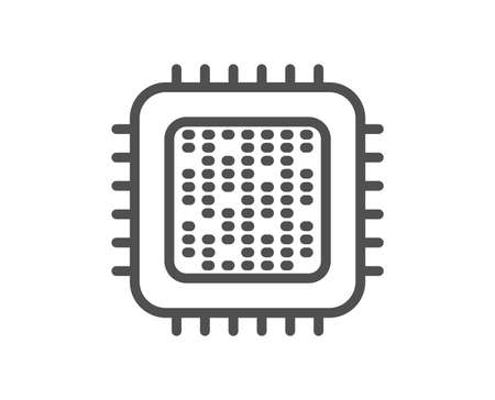 Cpu processor line icon. Computer component sign. Quality design flat app element. Editable stroke Cpu processor icon. Vectorのイラスト素材