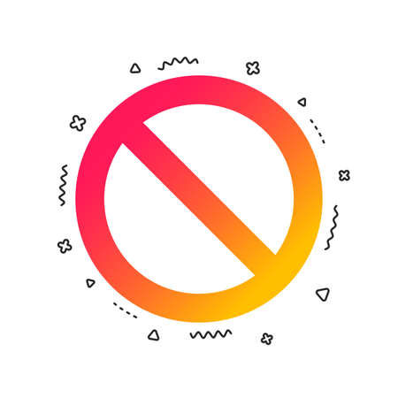 Blacklist sign icon. User not allowed symbol. Colorful geometric shapes. Gradient blacklist icon design.  Vectorのイラスト素材