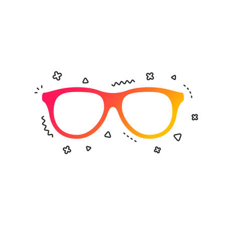 Retro glasses sign icon. Eyeglass frame symbol. Colorful geometric shapes. Gradient glasses icon design.  Vectorのイラスト素材