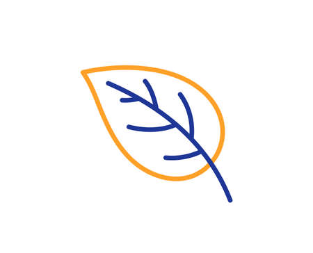 Leaf line icon. Nature plant sign. Environmental care symbol. Colorful outline concept. Blue and...