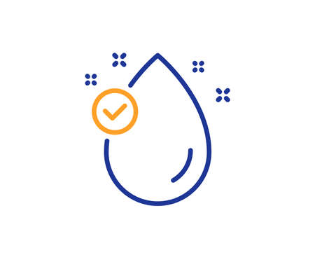 Vitamin E line icon. Oil drop sign. Colorful outline concept. Blue and orange thin line color icon. Vitamin E Vectorのイラスト素材