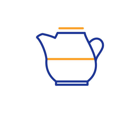 Milk jug for coffee icon. Fresh drink sign. Beverage symbol. Colorful outline concept. Blue and orange thin line color icon. Milk jug Vectorのイラスト素材