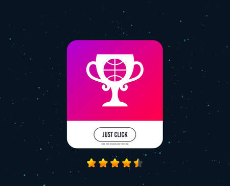 Basketball sign icon. Sport symbol. Winner award cup. Web or internet icon design. Rating stars. Just click button. Vectorのイラスト素材