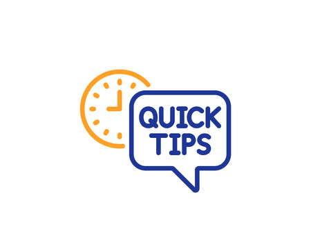 Quick tips line icon. Helpful tricks sign. Tutorials symbol. Colorful outline concept. Blue and orange thin line color icon. Quick tips Vectorのイラスト素材
