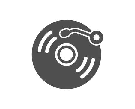 Vinyl record icon. Music sound sign. Musical device symbol. Quality design element. Classic style icon. Vectorのイラスト素材