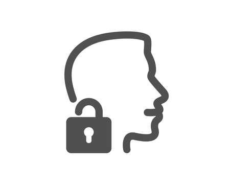 Face accepted icon. Access granted sign. Unlock system symbol. Quality design element. Classic style icon. Vectorのイラスト素材