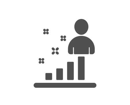 Stats icon. Business management sign. Best employee symbol. Quality design element. Classic style icon. Vectorのイラスト素材
