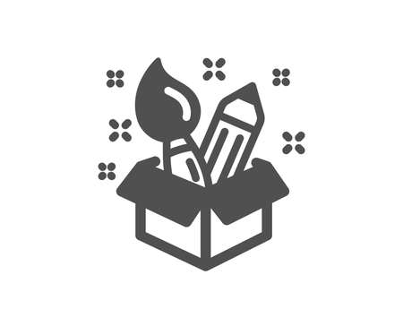 Creativity icon. Design idea sign. Brush and pencil symbol. Quality design element. Classic style icon. Vectorのイラスト素材