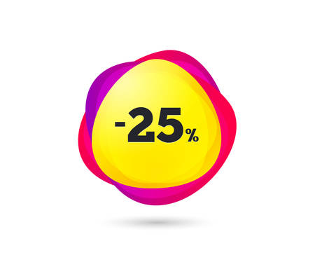 Gradient shopping banner. 25 percent discount sign icon. Sale symbol. Special offer label. Sale tag. Abstract template for design. Vectorのイラスト素材