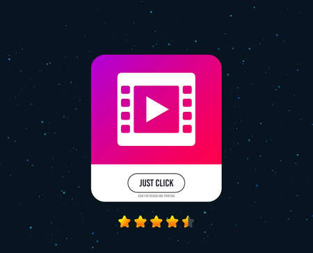 Video sign icon. Video frame symbol. Web or internet icon design. Rating stars. Just click button. Vectorのイラスト素材