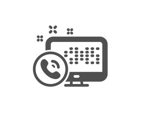 Web call center service icon. Phone support sign. Feedback symbol. Quality design element. Classic style icon. Vectorのイラスト素材