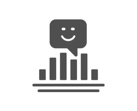 Smile chart icon. Positive feedback rating sign. Customer satisfaction symbol. Quality design element. Classic style icon. Vectorのイラスト素材