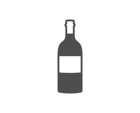 Wine bottle icon. Merlot or Cabernet Sauvignon sign. Quality design element. Classic style icon. Vectorのイラスト素材