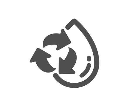 Water drop icon. Recycle clean aqua sign. Refill liquid symbol. Quality design element. Classic style icon. Vectorのイラスト素材