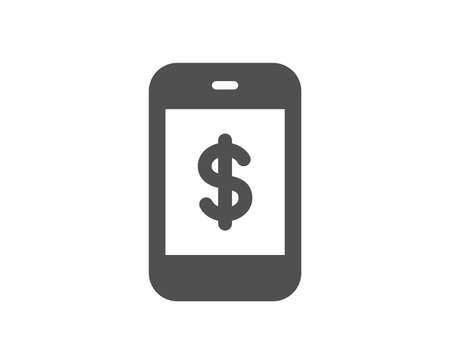 Mobile Shopping icon. Smartphone Online buying sign. Dollar symbol. Quality design element. Classic style icon. Vectorのイラスト素材