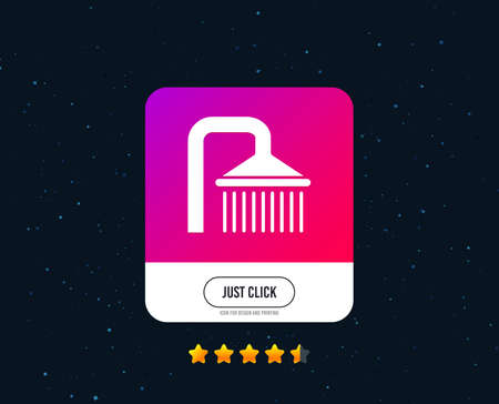 Shower sign icon. Douche with water drops symbol. Web or internet icon design. Rating stars. Just click button. Vectorのイラスト素材