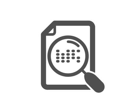 Search file icon. Find document sign. Magnify glass. Quality design element. Classic style icon. Vectorのイラスト素材