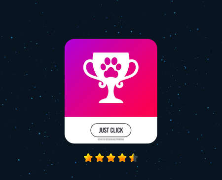 Winner pets cup sign icon. Trophy for pets. Web or internet icon design. Rating stars. Just click button. Vectorのイラスト素材