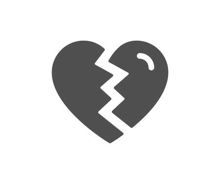 Break up Love icon. Divorce sign. Valentines day symbol. Quality design element. Classic style icon. Vectorのイラスト素材