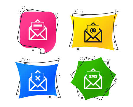 Mail Envelope Icons Message Document Symbols Post Office Letter