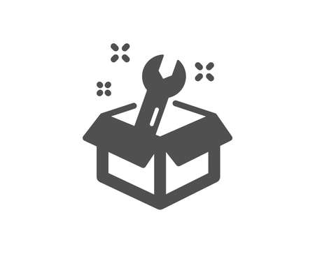 Spanner tool icon. Repair service box sign. Fix instruments symbol. Quality design element. Classic style icon. Vectorのイラスト素材
