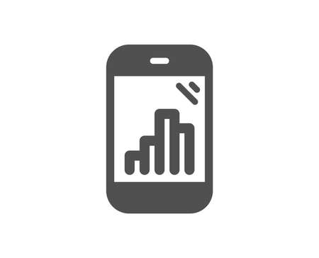Graph phone icon. Column chart sign. Growth diagram symbol. Quality design element. Classic style icon. Vectorのイラスト素材