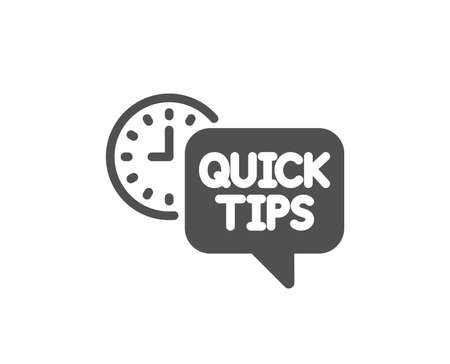 Quick tips icon. Helpful tricks sign. Tutorials symbol. Quality design element. Classic style icon. Vectorのイラスト素材