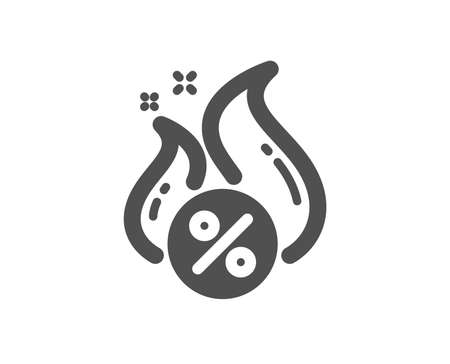 Loan percent icon. Hot discount sign. Credit percentage symbol. Quality design element. Classic style icon. Vectorのイラスト素材