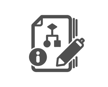 Documentation with algorithm icon. Technical instruction sign. Quality design element. Classic style icon. Vectorのイラスト素材
