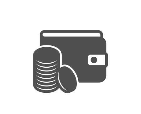 Wallet with Coins icon. Cash money sign. Payment method symbol. Quality design element. Classic style icon. Vectorのイラスト素材