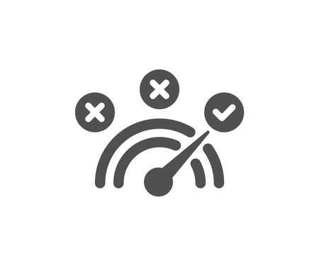 Correct answer icon. Speedometer concept sign. Check symbol. Quality design element. Classic style icon. Vectorのイラスト素材