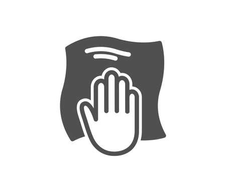 Cleaning cloth icon. Wipe with a rag symbol. Housekeeping equipment sign. Quality design element. Classic style icon. Vectorのイラスト素材