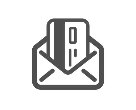 Credit card by mail icon. Payment sign. Finance symbol. Quality design element. Classic style icon. Vectorのイラスト素材