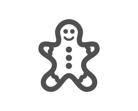 Gingerbread man icon. Ginger cookie sign. Sweet holiday food symbol. Quality design element. Classic style icon. Vectorのイラスト素材