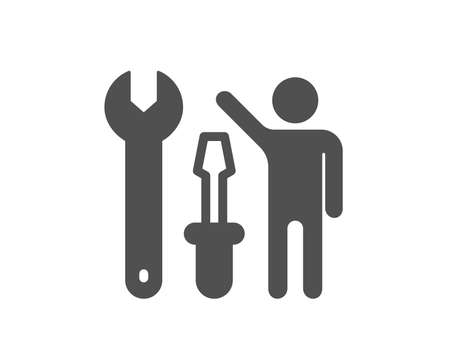 Spanner tool icon. Repairman service sign. Fix instruments symbol. Quality design element. Classic style icon. Vectorのイラスト素材