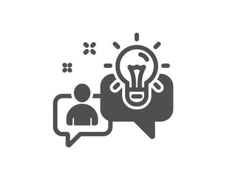 Idea icon. Business management sign. Employee creativity symbol. Quality design element. Classic style icon. Vectorのイラスト素材