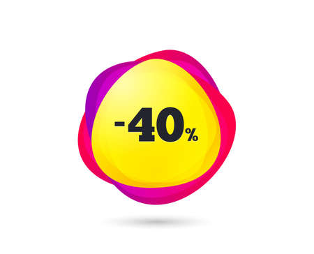 Gradient shopping banner. 40 percent discount sign icon. Sale symbol. Special offer label. Sales tag. Abstract template for design. Vectorのイラスト素材