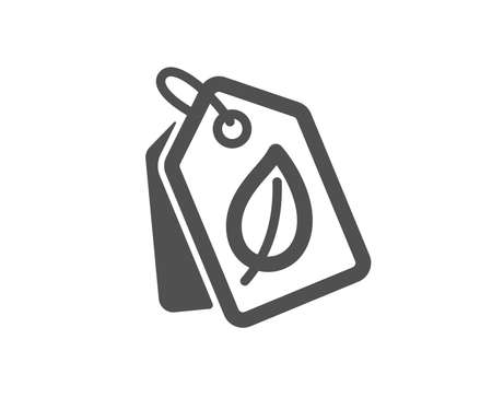 Bio shopping tags icon. Leaf sign. Natural products symbol. Quality design element. Classic style icon. Vectorのイラスト素材