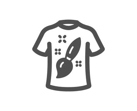 T-shirt design icon. Creative brush sign. T shirt Graphic art symbol. Quality design element. Classic style icon. Vectorのイラスト素材