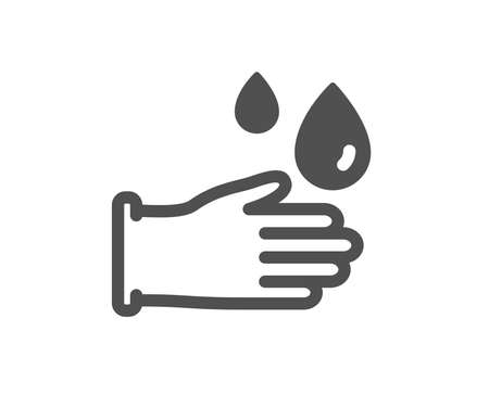 Cleaning rubber gloves icon. Hygiene sign. Washing Housekeeping equipment sign. Quality design element. Classic style icon. Vectorのイラスト素材