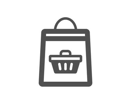 Shopping bag with cart icon. Supermarket buying sign. Sale symbol. Quality design element. Classic style icon. Vectorのイラスト素材