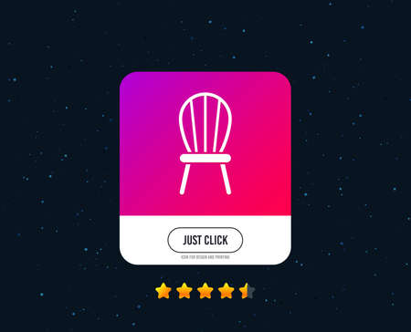 Chair sign icon. Modern furniture symbol. Web or internet icon design. Rating stars. Just click button. Vectorのイラスト素材
