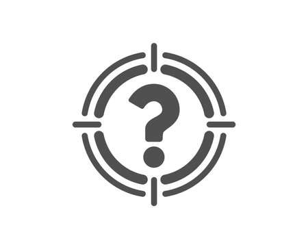 Target with Question mark icon. Aim symbol. Help or FAQ sign. Quality design element. Classic style icon. Vectorのイラスト素材