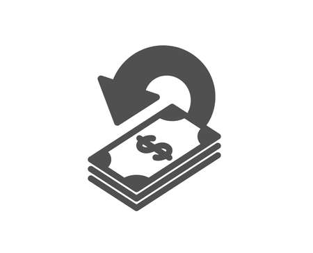 Cashback icon. Dollar payment sign. Finance symbol. Quality design element. Classic style icon. Vectorのイラスト素材