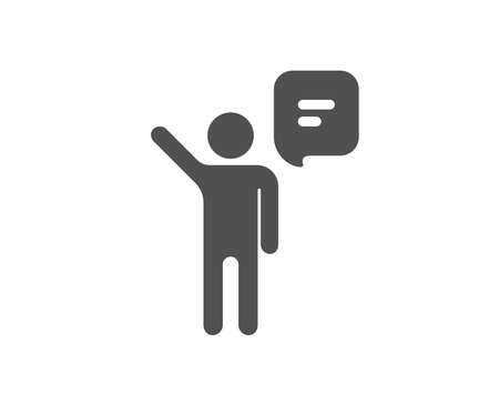 Agent talk icon. Business management sign. Speech bubble symbol. Quality design element. Classic style icon. Vectorのイラスト素材