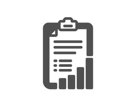 Checklist icon. Graph chart sign. Growth diagram symbol. Quality design element. Classic style icon. Vectorのイラスト素材