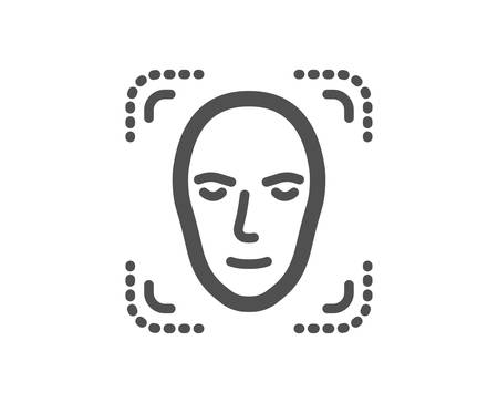 Face detection icon. Head recognition sign. Identification symbol. Quality design element. Classic style icon. Vectorのイラスト素材