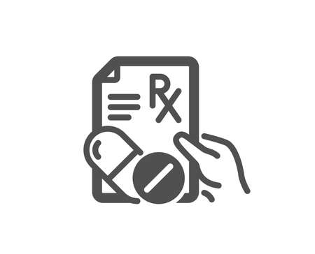 Prescription Rx recipe icon. Medicine drugs pills sign. Quality design element. Classic style icon. Vectorのイラスト素材