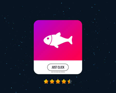 Fish sign icon. Fishing symbol. Web or internet icon design. Rating stars. Just click button. Vectorのイラスト素材